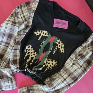 CC Plaid Long Sleeve Top